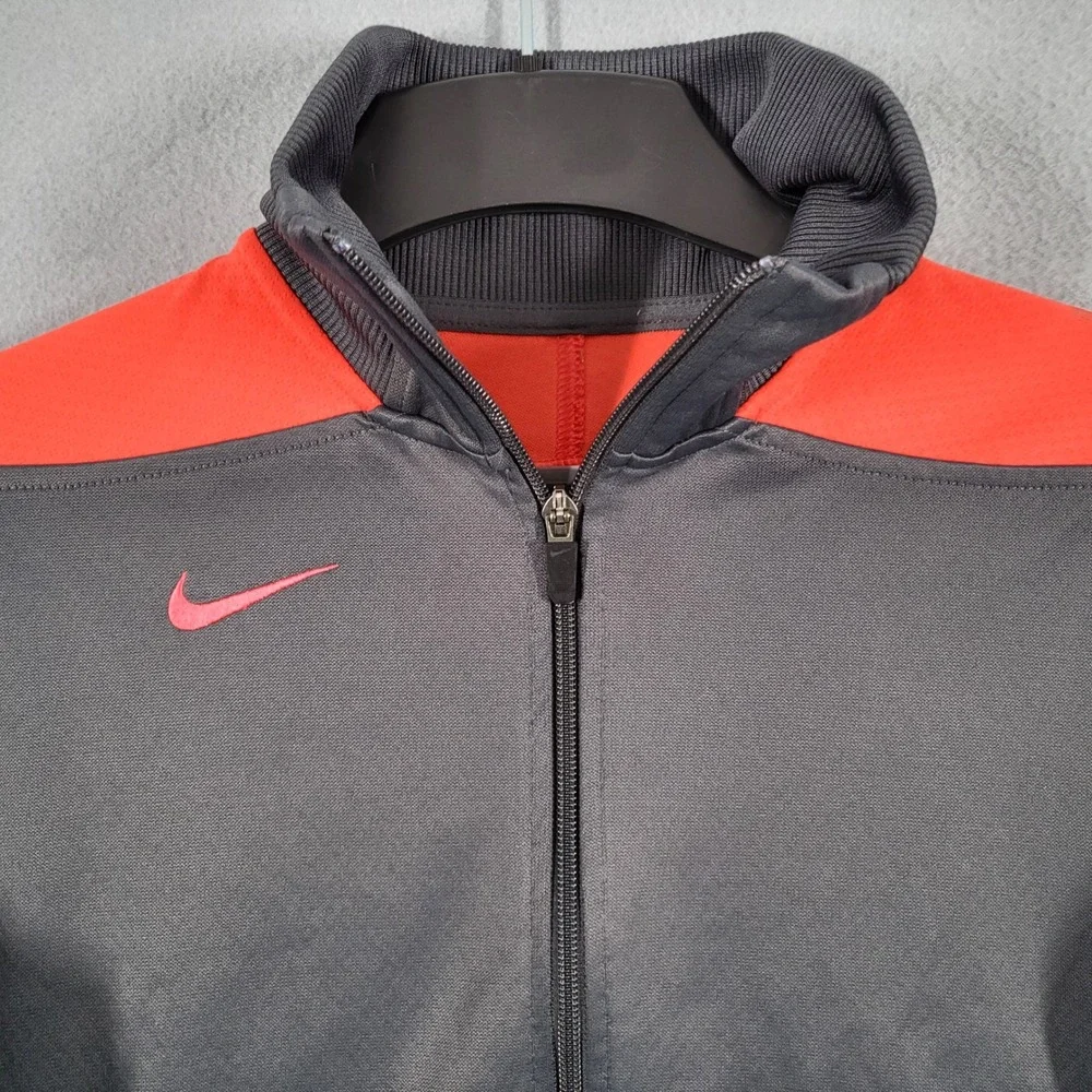 Nike Track Jacket Men's M‎ Gray Dri-Fit Full Zip Athletic Sportswear